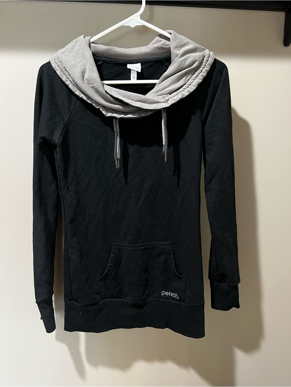 Bench Black Hoodie with Gray Cowl Neck